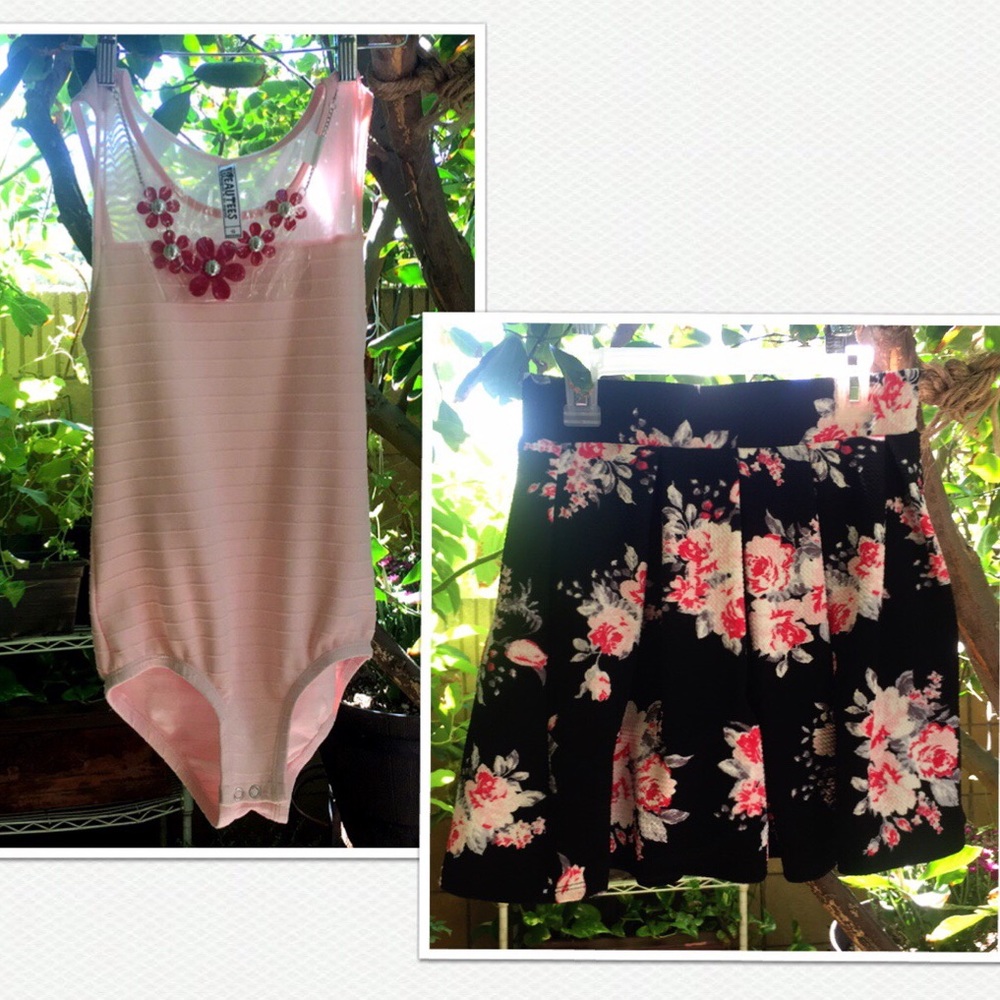 Girl's Beautees pink/floral black set